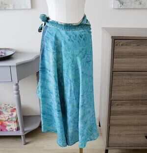 SILK Boho Peasant double-sided wrap skirt - One size